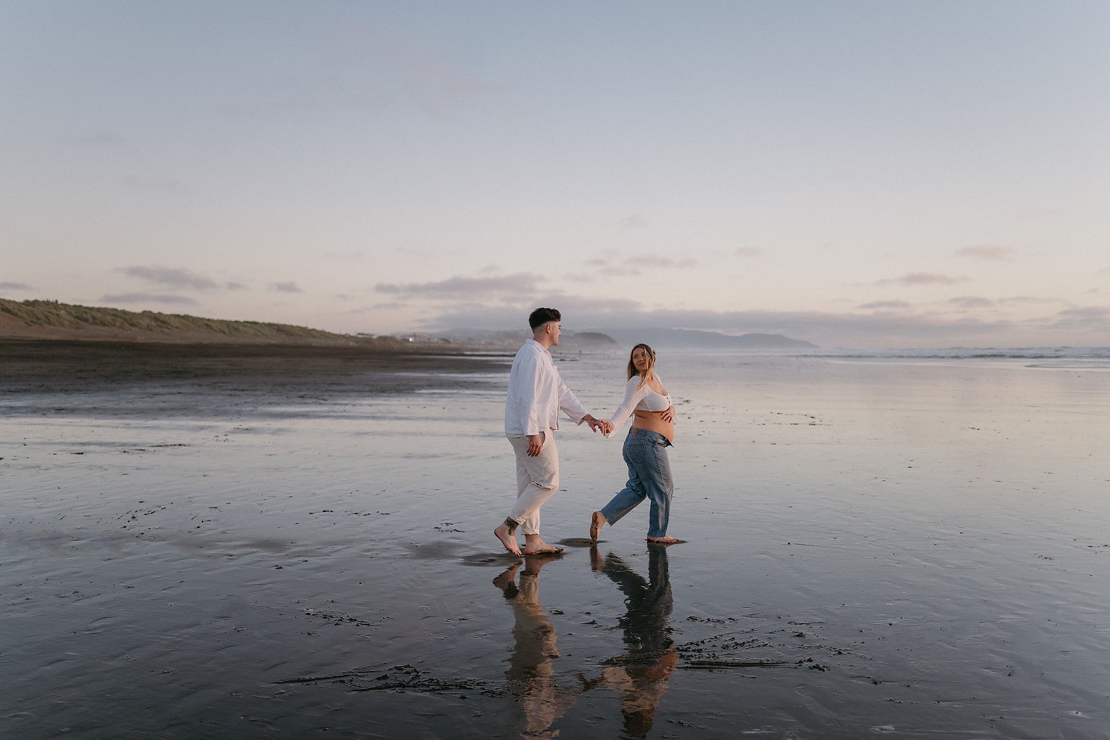 Playful Beach Maternity Session at Ocean Beach, SF