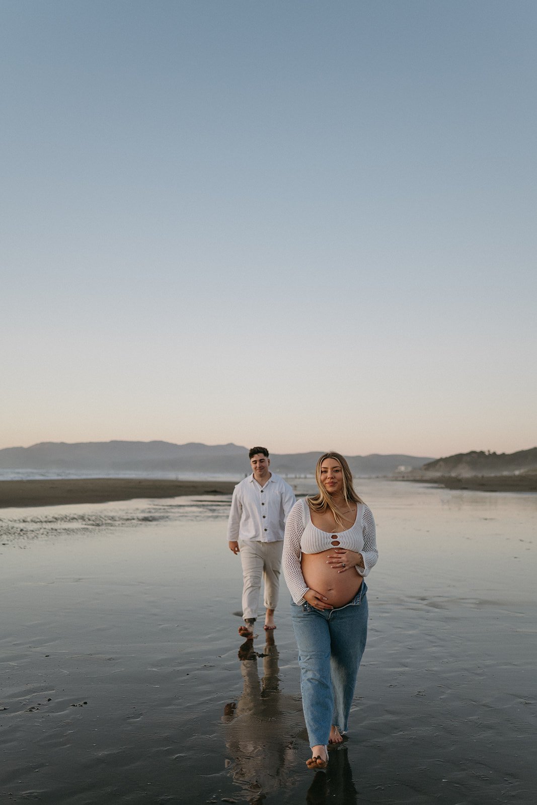 Playful Beach Maternity Session at Ocean Beach, SF