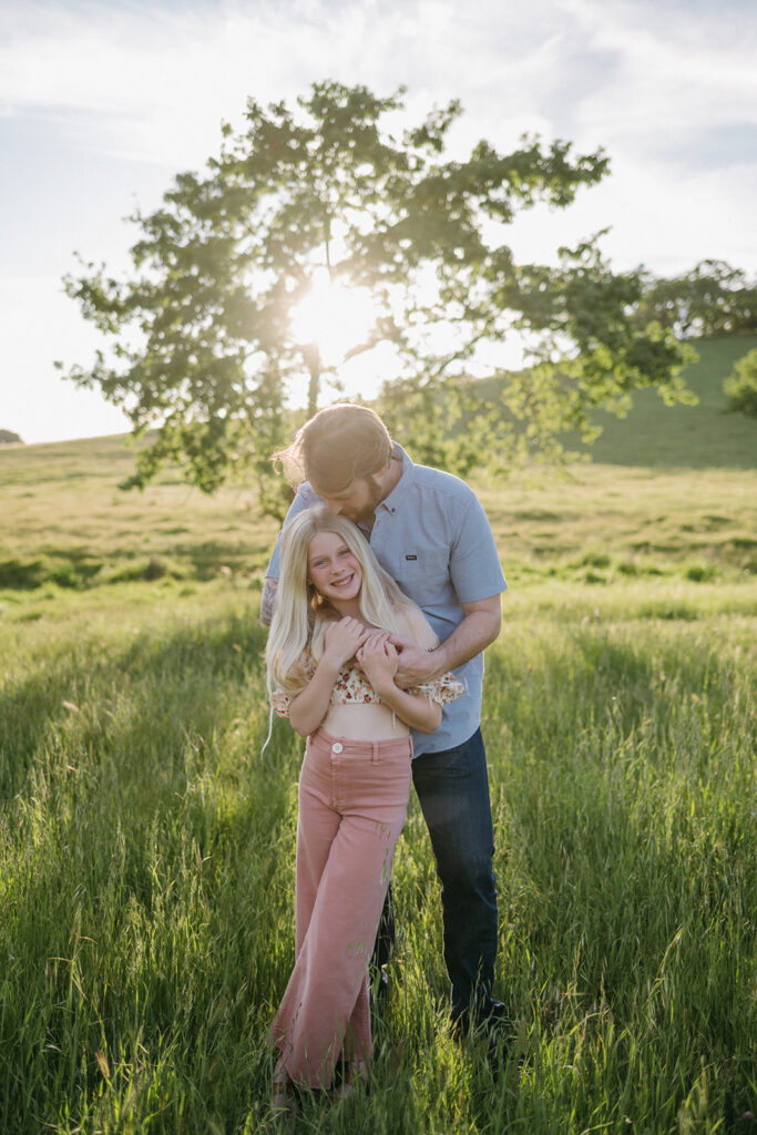 dad and kids during family session in novato 