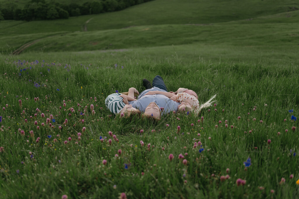 dad with kids during photoshoot 