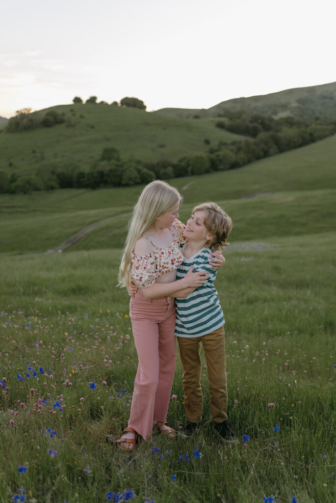 dad with kids during photoshoot of family session in novato