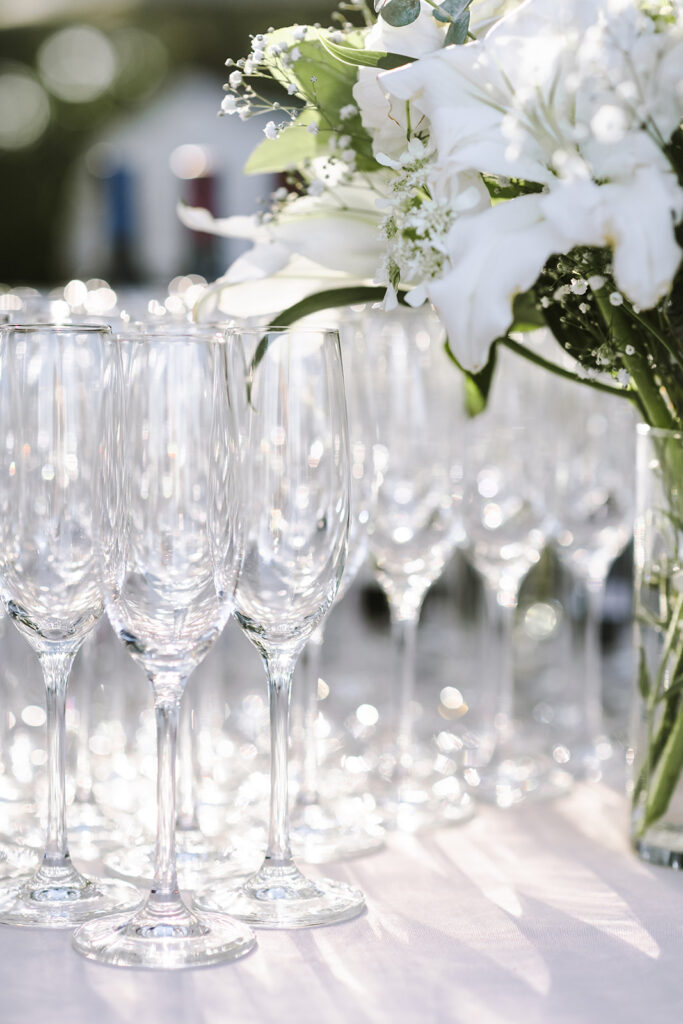 wedding flutes for escort station