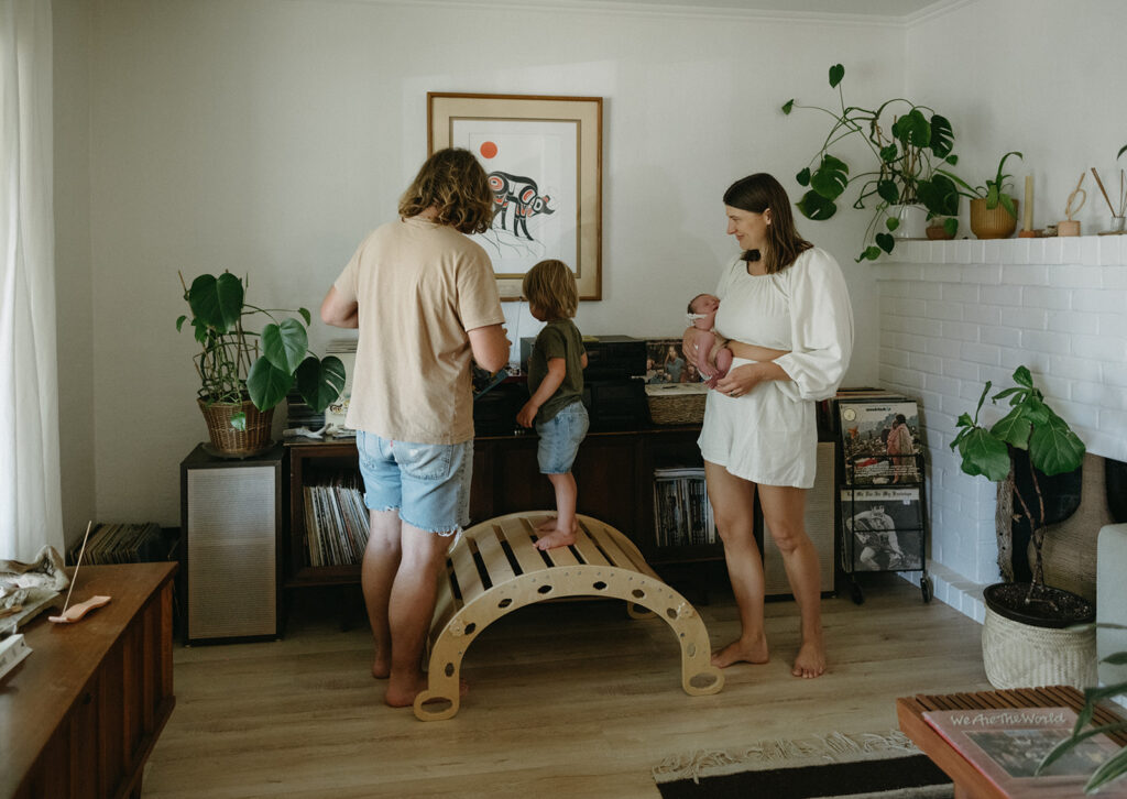 family playing during their photoshoot