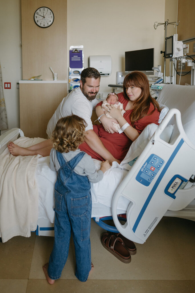 family portrait at the hospital